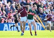 4 May 2025; Paul Conroy of Galway and Stephen Coen of Mayo tussle during the Connacht GAA Football Senior Championship final match between Mayo and Galway at Hastings Insurance MacHale Park in Castlebar, Mayo. Photo by Seb Daly/Sportsfile