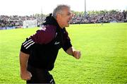 4 May 2025; Galway manager Padraic Joyce celebrates after his side's victory in the Connacht GAA Football Senior Championship final match between Mayo and Galway at Hastings Insurance MacHale Park in Castlebar, Mayo. Photo by Seb Daly/Sportsfile