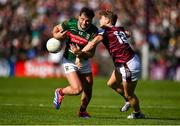 4 May 2025; Aidan O’Shea of Mayo is tackled by Cian Hernon of Galway during the Connacht GAA Football Senior Championship final match between Mayo and Galway at Hastings Insurance MacHale Park in Castlebar, Mayo. Photo by David Fitzgerald/Sportsfile