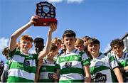 5 May 2025; Naas players after the Leinster Rugby U14 Plate final match between Naas and Tullow at Energia Park in Dublin. Photo by Stephen Marken/Sportsfile