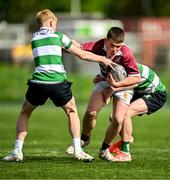 5 May 2025; Action from the Leinster Rugby U14 Plate final match between Naas and Tullow at Energia Park in Dublin. Photo by Stephen Marken/Sportsfile