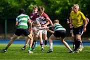 5 May 2025; Action from the Leinster Rugby U14 Plate final match between Naas and Tullow at Energia Park in Dublin. Photo by Stephen Marken/Sportsfile