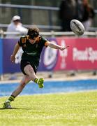 5 May 2025; Andrew Magee of Boyne attempts a conversion during the Leinster Rugby U15 McAuley Cup final match between Wicklow and Boyne at Energia Park in Dublin. Photo by Stephen Marken/Sportsfile