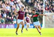 4 May 2025; Cillian McDaid of Galway in action against Enda Hession of Mayo during the Connacht GAA Football Senior Championship final match between Mayo and Galway at Hastings Insurance MacHale Park in Castlebar, Mayo. Photo by Seb Daly/Sportsfile
