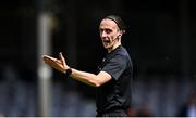 4 May 2025; Referee Ruben Collins during the FAI Youth Cup final match between Mervue United and College Corinthians at Eamonn Deacy Park in Galway. Photo by Tyler Miller/Sportsfile