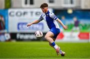 4 May 2025; Ty Corcoran of College Corinthians during the FAI Youth Cup final match between Mervue United and College Corinthians at Eamonn Deacy Park in Galway. Photo by Tyler Miller/Sportsfile