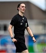 4 May 2025; Referee Ruben Collins during the FAI Youth Cup final match between Mervue United and College Corinthians at Eamonn Deacy Park in Galway. Photo by Tyler Miller/Sportsfile