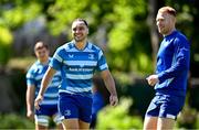 5 May 2025; James Lowe, left, during Leinster Rugby squad training at UCD in Dublin. Photo by Seb Daly/Sportsfile