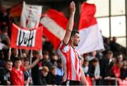 2 May 2025; Michael Duffy of Derry City during the SSE Airtricity Men's Premier Division match between Derry City and Shelbourne at The Ryan McBride Brandywell Stadium in Derry. Photo by Stephen McCarthy/Sportsfile