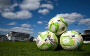 5 May 2025; A general view of match balls pitchside before the SSE Airtricity Men's Premier Division match between Galway United and Bohemians at Eamonn Deacy Park in Galway. Photo by Brendan Moran/Sportsfile