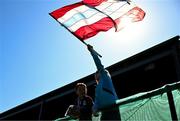 5 May 2025; Drogheda United supporters Harry McGuinness, left, and Alex Goring before the SSE Airtricity Men's Premier Division match between Drogheda United and Cork City at Sullivan & Lambe Park in Drogheda, Louth. Photo by Tyler Miller/Sportsfile