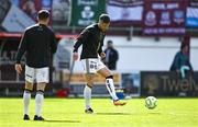 5 May 2025; Rob Cornwall of Bohemians warms up before the SSE Airtricity Men's Premier Division match between Galway United and Bohemians at Eamonn Deacy Park in Galway. Photo by Brendan Moran/Sportsfile