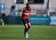 5 May 2025; James Curry of Wicklow celebrates after kicking the winning scorin during the Leinster Rugby U18 Tom D'Arcy Cup final match between Balbriggan and Wicklow at Energia Park in Dublin. Photo by Stephen Marken/Sportsfile