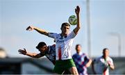 5 May 2025; Darragh Crowley of Cork City in action against Luke Heeney of Drogheda United during the SSE Airtricity Men's Premier Division match between Drogheda United and Cork City at Sullivan & Lambe Park in Drogheda, Louth. Photo by Tyler Miller/Sportsfile