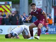 5 May 2025; Moses Dyer of Galway United, celebrates after scoring his side's first goal during the SSE Airtricity Men's Premier Division match between Galway United and Bohemians at Eamonn Deacy Park in Galway. Photo by Brendan Moran/Sportsfile