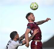 5 May 2025; Stephen Walsh of Galway United in action against Rob Cornwall of Bohemians during the SSE Airtricity Men's Premier Division match between Galway United and Bohemians at Eamonn Deacy Park in Galway. Photo by Brendan Moran/Sportsfile