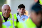 5 May 2025; Sean Patton of Derry City arrives for the SSE Airtricity Men's Premier Division match between Derry City and St Patrick's Athletic at The Ryan McBride Brandywell Stadium in Derry. Photo by Stephen McCarthy/Sportsfile