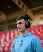 5 May 2025; Mason Melia of St Patrick's Athletic before the SSE Airtricity Men's Premier Division match between Derry City and St Patrick's Athletic at The Ryan McBride Brandywell Stadium in Derry. Photo by Stephen McCarthy/Sportsfile