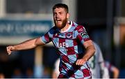 5 May 2025; Conor Keeley of Drogheda United celebrates after team-mate Ryan Brennan, not pictured, scoreed their side's third goal, a penalty, during the SSE Airtricity Men's Premier Division match between Drogheda United and Cork City at Sullivan & Lambe Park in Drogheda, Louth. Photo by Tyler Miller/Sportsfile