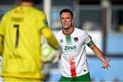 5 May 2025; Charlie Lyons of Cork City reacts during the SSE Airtricity Men's Premier Division match between Drogheda United and Cork City at Sullivan & Lambe Park in Drogheda, Louth. Photo by Tyler Miller/Sportsfile