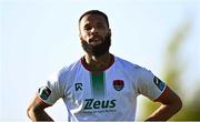 5 May 2025; Djenairo Daniels of Cork City reacts after the SSE Airtricity Men's Premier Division match between Drogheda United and Cork City at Sullivan & Lambe Park in Drogheda, Louth. Photo by Tyler Miller/Sportsfile