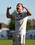 5 May 2025; Adam McDonnell of Bohemians celebrates after his side's victory in the SSE Airtricity Men's Premier Division match between Galway United and Bohemians at Eamonn Deacy Park in Galway. Photo by Brendan Moran/Sportsfile