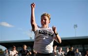 5 May 2025; Chris Conlon of Bohemians celebrates after his side's victory in the SSE Airtricity Men's Premier Division match between Galway United and Bohemians at Eamonn Deacy Park in Galway. Photo by Brendan Moran/Sportsfile