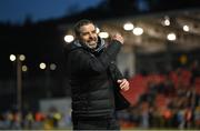 5 May 2025; Derry City manager Tiernan Lynch celebrates after the SSE Airtricity Men's Premier Division match between Derry City and St Patrick's Athletic at The Ryan McBride Brandywell Stadium in Derry. Photo by Stephen McCarthy/Sportsfile