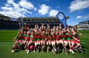 6 May 2025; Over 1000 U12 Camogie players, from across the country, were given the opportunity of a lifetime, when they got to compete on the hallowed turf at Croke Park. Allianz, a longstanding partner to the GAA and proud sponsor of The Camogie Association, welcomed under-12 teams across Ireland to Croke Park, for the Allianz Camán to Croker 2025 event. The event gives young girls the opportunity to represent their clubs and counties, in the day-long blitz – creating lots of fantastic memories and fun along the way. Allianz Camán to Croker is one of many initiatives supported by Allianz, as part of their #StopTheDrop campaign – a campaign designed to highlight and reduce the number of children dropping out of sport at the transition between primary and secondary school. Pictured at the Allianz Camán to Croker 2025 event is the Ballina Stephenites of Mayo team. Photo by Ramsey Cardy/Sportsfile