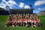 6 May 2025; Over 1000 U12 Camogie players, from across the country, were given the opportunity of a lifetime, when they got to compete on the hallowed turf at Croke Park. Allianz, a longstanding partner to the GAA and proud sponsor of The Camogie Association, welcomed under-12 teams across Ireland to Croke Park, for the Allianz Camán to Croker 2025 event. The event gives young girls the opportunity to represent their clubs and counties, in the day-long blitz – creating lots of fantastic memories and fun along the way. Allianz Camán to Croker is one of many initiatives supported by Allianz, as part of their #StopTheDrop campaign – a campaign designed to highlight and reduce the number of children dropping out of sport at the transition between primary and secondary school. Pictured at the Allianz Camán to Croker 2025 event is the Ballina Stephenites of Mayo team. Photo by Ramsey Cardy/Sportsfile