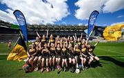 6 May 2025; Over 1000 U12 Camogie players, from across the country, were given the opportunity of a lifetime, when they got to compete on the hallowed turf at Croke Park. Allianz, a longstanding partner to the GAA and proud sponsor of The Camogie Association, welcomed under-12 teams across Ireland to Croke Park, for the Allianz Camán to Croker 2025 event. The event gives young girls the opportunity to represent their clubs and counties, in the day-long blitz – creating lots of fantastic memories and fun along the way. Allianz Camán to Croker is one of many initiatives supported by Allianz, as part of their #StopTheDrop campaign – a campaign designed to highlight and reduce the number of children dropping out of sport at the transition between primary and secondary school. Pictured at the Allianz Camán to Croker 2025 event is the Slieverue of Kilkenny team. Photo by Ramsey Cardy/Sportsfile