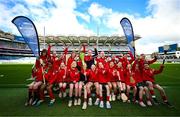 6 May 2025; Over 1000 U12 Camogie players, from across the country, were given the opportunity of a lifetime, when they got to compete on the hallowed turf at Croke Park. Allianz, a longstanding partner to the GAA and proud sponsor of The Camogie Association, welcomed under-12 teams across Ireland to Croke Park, for the Allianz Camán to Croker 2025 event. The event gives young girls the opportunity to represent their clubs and counties, in the day-long blitz – creating lots of fantastic memories and fun along the way. Allianz Camán to Croker is one of many initiatives supported by Allianz, as part of their #StopTheDrop campaign – a campaign designed to highlight and reduce the number of children dropping out of sport at the transition between primary and secondary school. Pictured at the Allianz Camán to Croker 2025 event is the Commercials of Dublin team. Photo by Ramsey Cardy/Sportsfile
