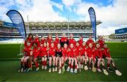 6 May 2025; Over 1000 U12 Camogie players, from across the country, were given the opportunity of a lifetime, when they got to compete on the hallowed turf at Croke Park. Allianz, a longstanding partner to the GAA and proud sponsor of The Camogie Association, welcomed under-12 teams across Ireland to Croke Park, for the Allianz Camán to Croker 2025 event. The event gives young girls the opportunity to represent their clubs and counties, in the day-long blitz – creating lots of fantastic memories and fun along the way. Allianz Camán to Croker is one of many initiatives supported by Allianz, as part of their #StopTheDrop campaign – a campaign designed to highlight and reduce the number of children dropping out of sport at the transition between primary and secondary school. Pictured at the Allianz Camán to Croker 2025 event is the Commercials of Dublin team. Photo by Ramsey Cardy/Sportsfile