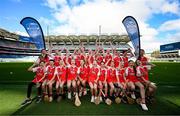 6 May 2025; Over 1000 U12 Camogie players, from across the country, were given the opportunity of a lifetime, when they got to compete on the hallowed turf at Croke Park. Allianz, a longstanding partner to the GAA and proud sponsor of The Camogie Association, welcomed under-12 teams across Ireland to Croke Park, for the Allianz Camán to Croker 2025 event. The event gives young girls the opportunity to represent their clubs and counties, in the day-long blitz – creating lots of fantastic memories and fun along the way. Allianz Camán to Croker is one of many initiatives supported by Allianz, as part of their #StopTheDrop campaign – a campaign designed to highlight and reduce the number of children dropping out of sport at the transition between primary and secondary school. Pictured at the Allianz Camán to Croker 2025 event is the Trim of Meath team. Photo by Ramsey Cardy/Sportsfile