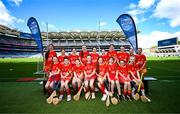 6 May 2025; Over 1000 U12 Camogie players, from across the country, were given the opportunity of a lifetime, when they got to compete on the hallowed turf at Croke Park. Allianz, a longstanding partner to the GAA and proud sponsor of The Camogie Association, welcomed under-12 teams across Ireland to Croke Park, for the Allianz Camán to Croker 2025 event. The event gives young girls the opportunity to represent their clubs and counties, in the day-long blitz – creating lots of fantastic memories and fun along the way. Allianz Camán to Croker is one of many initiatives supported by Allianz, as part of their #StopTheDrop campaign – a campaign designed to highlight and reduce the number of children dropping out of sport at the transition between primary and secondary school. Pictured at the Allianz Camán to Croker 2025 event is the Davidstown Courtnacuddy of Wexford team. Photo by Ramsey Cardy/Sportsfile