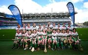 6 May 2025; Over 1000 U12 Camogie players, from across the country, were given the opportunity of a lifetime, when they got to compete on the hallowed turf at Croke Park. Allianz, a longstanding partner to the GAA and proud sponsor of The Camogie Association, welcomed under-12 teams across Ireland to Croke Park, for the Allianz Camán to Croker 2025 event. The event gives young girls the opportunity to represent their clubs and counties, in the day-long blitz – creating lots of fantastic memories and fun along the way. Allianz Camán to Croker is one of many initiatives supported by Allianz, as part of their #StopTheDrop campaign – a campaign designed to highlight and reduce the number of children dropping out of sport at the transition between primary and secondary school. Pictured at the Allianz Camán to Croker 2025 event is the Sallins GAA of Kildare team. Photo by Ramsey Cardy/Sportsfile
