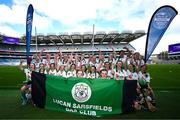 6 May 2025; Over 1000 U12 Camogie players, from across the country, were given the opportunity of a lifetime, when they got to compete on the hallowed turf at Croke Park. Allianz, a longstanding partner to the GAA and proud sponsor of The Camogie Association, welcomed under-12 teams across Ireland to Croke Park, for the Allianz Camán to Croker 2025 event. The event gives young girls the opportunity to represent their clubs and counties, in the day-long blitz – creating lots of fantastic memories and fun along the way. Allianz Camán to Croker is one of many initiatives supported by Allianz, as part of their #StopTheDrop campaign – a campaign designed to highlight and reduce the number of children dropping out of sport at the transition between primary and secondary school. Pictured at the Allianz Camán to Croker 2025 event is the Lucan Sarsfields of Dublin team. Photo by Ramsey Cardy/Sportsfile
