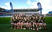6 May 2025; Over 1000 U12 Camogie players, from across the country, were given the opportunity of a lifetime, when they got to compete on the hallowed turf at Croke Park. Allianz, a longstanding partner to the GAA and proud sponsor of The Camogie Association, welcomed under-12 teams across Ireland to Croke Park, for the Allianz Camán to Croker 2025 event. The event gives young girls the opportunity to represent their clubs and counties, in the day-long blitz – creating lots of fantastic memories and fun along the way. Allianz Camán to Croker is one of many initiatives supported by Allianz, as part of their #StopTheDrop campaign – a campaign designed to highlight and reduce the number of children dropping out of sport at the transition between primary and secondary school. Pictured at the Allianz Camán to Croker 2025 event is the Burgess Duharra Camogie Club of Tipperary team. Photo by Ramsey Cardy/Sportsfile