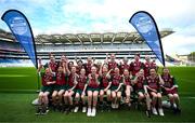 6 May 2025; Over 1000 U12 Camogie players, from across the country, were given the opportunity of a lifetime, when they got to compete on the hallowed turf at Croke Park. Allianz, a longstanding partner to the GAA and proud sponsor of The Camogie Association, welcomed under-12 teams across Ireland to Croke Park, for the Allianz Camán to Croker 2025 event. The event gives young girls the opportunity to represent their clubs and counties, in the day-long blitz – creating lots of fantastic memories and fun along the way. Allianz Camán to Croker is one of many initiatives supported by Allianz, as part of their #StopTheDrop campaign – a campaign designed to highlight and reduce the number of children dropping out of sport at the transition between primary and secondary school. Pictured at the Allianz Camán to Croker 2025 event is Kiltale Camogie Club of Meath. Photo by Ramsey Cardy/Sportsfile