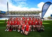 6 May 2025; Over 1000 U12 Camogie players, from across the country, were given the opportunity of a lifetime, when they got to compete on the hallowed turf at Croke Park. Allianz, a longstanding partner to the GAA and proud sponsor of The Camogie Association, welcomed under-12 teams across Ireland to Croke Park, for the Allianz Camán to Croker 2025 event. The event gives young girls the opportunity to represent their clubs and counties, in the day-long blitz – creating lots of fantastic memories and fun along the way. Allianz Camán to Croker is one of many initiatives supported by Allianz, as part of their #StopTheDrop campaign – a campaign designed to highlight and reduce the number of children dropping out of sport at the transition between primary and secondary school. Pictured at the Allianz Camán to Croker 2025 event is Cuala of Dublin. Photo by Ramsey Cardy/Sportsfile