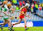 6 May 2025; Over 1000 U12 Camogie players, from across the country, were given the opportunity of a lifetime, when they got to compete on the hallowed turf at Croke Park. Allianz, a longstanding partner to the GAA and proud sponsor of The Camogie Association, welcomed under-12 teams across Ireland to Croke Park, for the Allianz Camán to Croker 2025 event. The event gives young girls the opportunity to represent their clubs and counties, in the day-long blitz – creating lots of fantastic memories and fun along the way. Allianz Camán to Croker is one of many initiatives supported by Allianz, as part of their #StopTheDrop campaign – a campaign designed to highlight and reduce the number of children dropping out of sport at the transition between primary and secondary school. Pictured at the Allianz Camán to Croker 2025 event is action between St. Mary’s Granemore of Armagh and The Harps Camogie Club of Laois. Photo by Ramsey Cardy/Sportsfile
