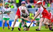 6 May 2025; Over 1000 U12 Camogie players, from across the country, were given the opportunity of a lifetime, when they got to compete on the hallowed turf at Croke Park. Allianz, a longstanding partner to the GAA and proud sponsor of The Camogie Association, welcomed under-12 teams across Ireland to Croke Park, for the Allianz Camán to Croker 2025 event. The event gives young girls the opportunity to represent their clubs and counties, in the day-long blitz – creating lots of fantastic memories and fun along the way. Allianz Camán to Croker is one of many initiatives supported by Allianz, as part of their #StopTheDrop campaign – a campaign designed to highlight and reduce the number of children dropping out of sport at the transition between primary and secondary school. Pictured at the Allianz Camán to Croker 2025 event is action between Trim of Meath and Sallins of Kildare. Photo by Ramsey Cardy/Sportsfile