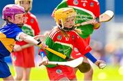 6 May 2025; Over 1000 U12 Camogie players, from across the country, were given the opportunity of a lifetime, when they got to compete on the hallowed turf at Croke Park. Allianz, a longstanding partner to the GAA and proud sponsor of The Camogie Association, welcomed under-12 teams across Ireland to Croke Park, for the Allianz Camán to Croker 2025 event. The event gives young girls the opportunity to represent their clubs and counties, in the day-long blitz – creating lots of fantastic memories and fun along the way. Allianz Camán to Croker is one of many initiatives supported by Allianz, as part of their #StopTheDrop campaign – a campaign designed to highlight and reduce the number of children dropping out of sport at the transition between primary and secondary school. Pictured at the Allianz Camán to Croker 2025 event is action between Patrickswell of Limerick and Rower Inistioge of Kilkenny. Photo by Ramsey Cardy/Sportsfile