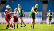6 May 2025; Over 1000 U12 Camogie players, from across the country, were given the opportunity of a lifetime, when they got to compete on the hallowed turf at Croke Park. Allianz, a longstanding partner to the GAA and proud sponsor of The Camogie Association, welcomed under-12 teams across Ireland to Croke Park, for the Allianz Camán to Croker 2025 event. The event gives young girls the opportunity to represent their clubs and counties, in the day-long blitz – creating lots of fantastic memories and fun along the way. Allianz Camán to Croker is one of many initiatives supported by Allianz, as part of their #StopTheDrop campaign – a campaign designed to highlight and reduce the number of children dropping out of sport at the transition between primary and secondary school. Pictured at the Allianz Camán to Croker 2025 event is action between Craughwell Camogie Club of Galway and Tulsk Camogie Club of Roscommon. Photo by Ramsey Cardy/Sportsfile