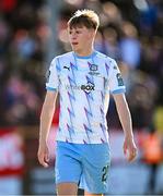 5 May 2025; Conan Noonan of Waterford during the SSE Airtricity Men's Premier Division match between Shelbourne and Waterford at Tolka Park in Dublin. Photo by Seb Daly/Sportsfile