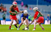 6 May 2025; Over 1000 U12 Camogie players, from across the country, were given the opportunity of a lifetime, when they got to compete on the hallowed turf at Croke Park. Allianz, a longstanding partner to the GAA and proud sponsor of The Camogie Association, welcomed under-12 teams across Ireland to Croke Park, for the Allianz Camán to Croker 2025 event. The event gives young girls the opportunity to represent their clubs and counties, in the day-long blitz – creating lots of fantastic memories and fun along the way. Allianz Camán to Croker is one of many initiatives supported by Allianz, as part of their #StopTheDrop campaign – a campaign designed to highlight and reduce the number of children dropping out of sport at the transition between primary and secondary school. Pictured at the Allianz Camán to Croker 2025 event is action between Patrickswell of Limerick and Rower Inistioge of Kilkenny. Photo by Ramsey Cardy/Sportsfile