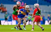 6 May 2025; Over 1000 U12 Camogie players, from across the country, were given the opportunity of a lifetime, when they got to compete on the hallowed turf at Croke Park. Allianz, a longstanding partner to the GAA and proud sponsor of The Camogie Association, welcomed under-12 teams across Ireland to Croke Park, for the Allianz Camán to Croker 2025 event. The event gives young girls the opportunity to represent their clubs and counties, in the day-long blitz – creating lots of fantastic memories and fun along the way. Allianz Camán to Croker is one of many initiatives supported by Allianz, as part of their #StopTheDrop campaign – a campaign designed to highlight and reduce the number of children dropping out of sport at the transition between primary and secondary school. Pictured at the Allianz Camán to Croker 2025 event is action between Patrickswell of Limerick and Rower Inistioge of Kilkenny. Photo by Ramsey Cardy/Sportsfile