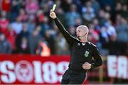 5 May 2025; Referee Marc Lynch during the SSE Airtricity Men's Premier Division match between Shelbourne and Waterford at Tolka Park in Dublin. Photo by Seb Daly/Sportsfile