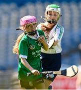 6 May 2025; Over 1000 U12 Camogie players, from across the country, were given the opportunity of a lifetime, when they got to compete on the hallowed turf at Croke Park. Allianz, a longstanding partner to the GAA and proud sponsor of The Camogie Association, welcomed under-12 teams across Ireland to Croke Park, for the Allianz Camán to Croker 2025 event. The event gives young girls the opportunity to represent their clubs and counties, in the day-long blitz – creating lots of fantastic memories and fun along the way. Allianz Camán to Croker is one of many initiatives supported by Allianz, as part of their #StopTheDrop campaign – a campaign designed to highlight and reduce the number of children dropping out of sport at the transition between primary and secondary school. Pictured at the Allianz Camán to Croker 2025 event is action between Sarsfields of Galway and St. Vincent’s Camogie Club of Cork. Photo by Ramsey Cardy/Sportsfile