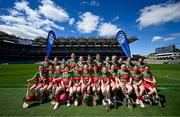 6 May 2025; Over 1000 U12 Camogie players, from across the country, were given the opportunity of a lifetime, when they got to compete on the hallowed turf at Croke Park. Allianz, a longstanding partner to the GAA and proud sponsor of The Camogie Association, welcomed under-12 teams across Ireland to Croke Park, for the Allianz Camán to Croker 2025 event. The event gives young girls the opportunity to represent their clubs and counties, in the day-long blitz – creating lots of fantastic memories and fun along the way. Allianz Camán to Croker is one of many initiatives supported by Allianz, as part of their #StopTheDrop campaign – a campaign designed to highlight and reduce the number of children dropping out of sport at the transition between primary and secondary school. Pictured at the Allianz Camán to Croker 2025 event is the Ballina Stephenites of Mayo team. Photo by Ramsey Cardy/Sportsfile